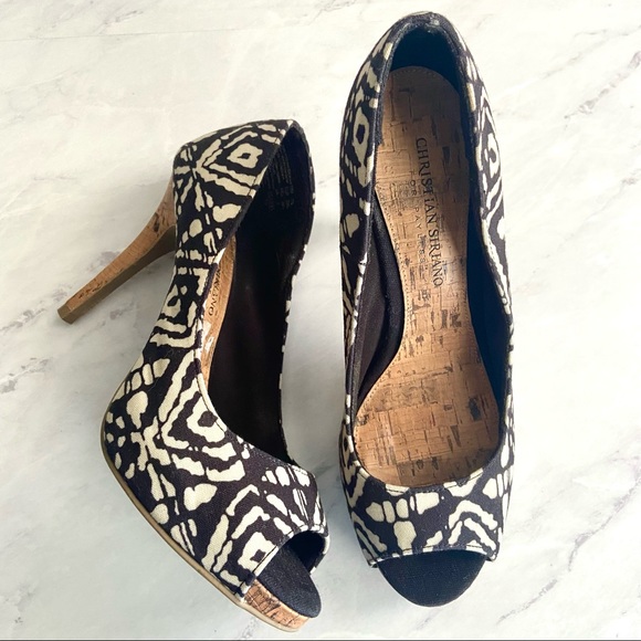 Christian Siriano Tribal Print Heel Size 7 1/2 - Picture 1 of 10